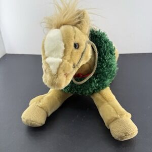 Wells Fargo Horse Pony Buck 13" Plush Tan with Wreath 2004 Toys R Stuffed Animal